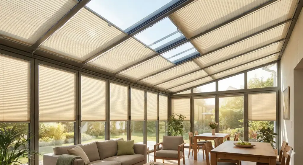 store plissé de plafond