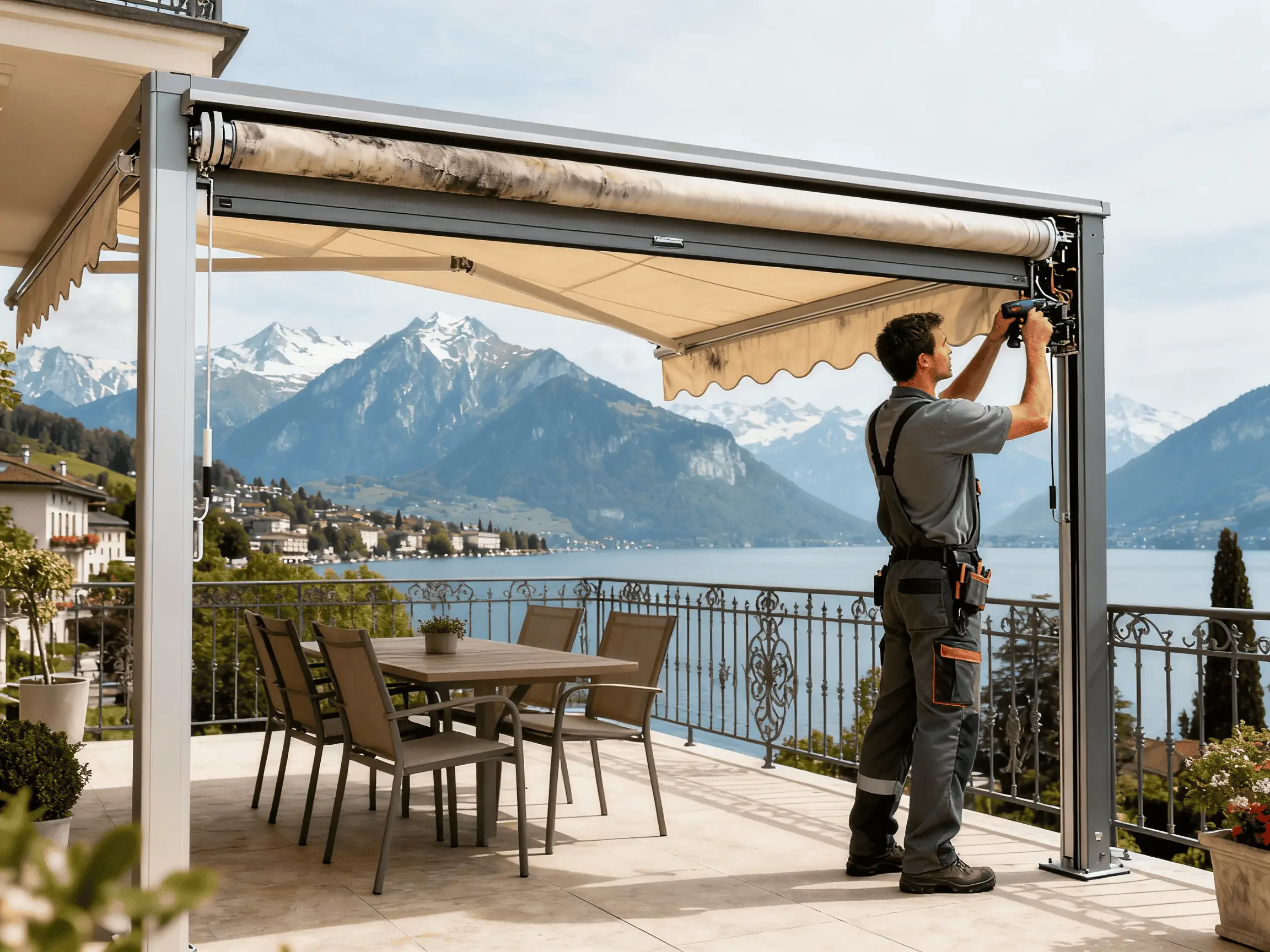 storiste qui répare un store dans la riviéra